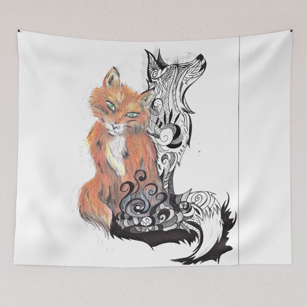 Item preview, Fox and Shadow Tribal  designed and sold by OrangeFruitcake.