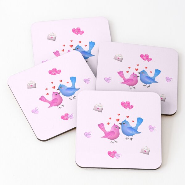 Item preview, Cute Love Birds with Hearts – Valentine Seamless Pattern designed and sold by LiudmylaMaika.