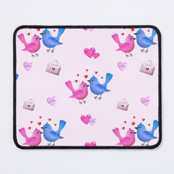 Item preview, Cute Love Birds with Hearts – Valentine Seamless Pattern designed and sold by LiudmylaMaika.