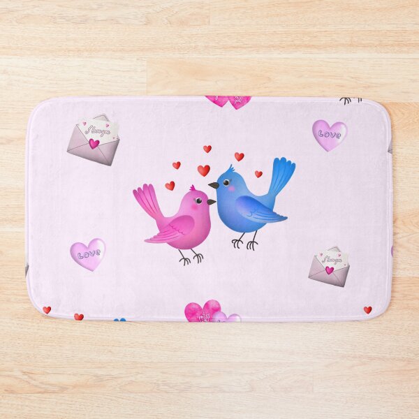 Item preview, Cute Love Birds with Hearts – Valentine Seamless Pattern designed and sold by LiudmylaMaika.