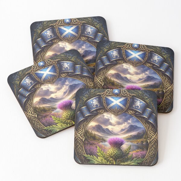 Item preview, Scotland Highlands Spirit – Thistle, Mountains and Celtic Heritage Design designed and sold by Sybille-Yates.