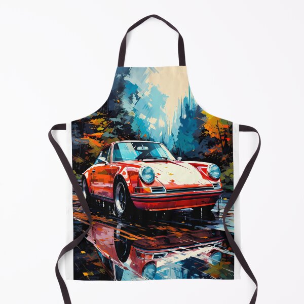 Item preview, Classic Red Sports Car Parked On Wet Autumn Forest Road designed and sold by RevUpDesign.