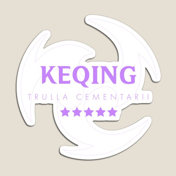 Item preview, Genshin Keqing Nameplate designed and sold by NeonSunsetMedia.