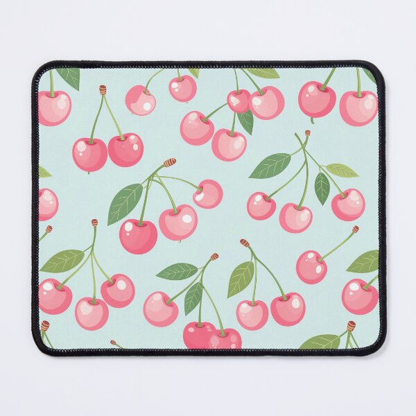 Item preview, Cherry Seamless Pattern – Cute Pink Cherries on Mint designed and sold by CreativeGarage.