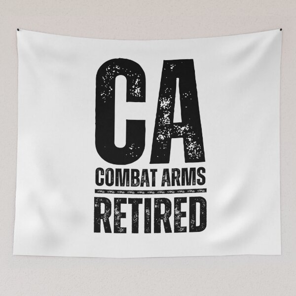 Item preview, CA Combat Arms Retired – Rugged Distressed Military Veteran Design black worn look font designed and sold by GFamilyC.