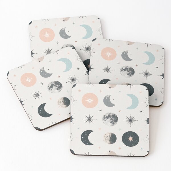 Item preview, Boho Celestial Seamless Pattern – Minimal Moons, Stars & Planets (Neutral) designed and sold by CreativeGarage.