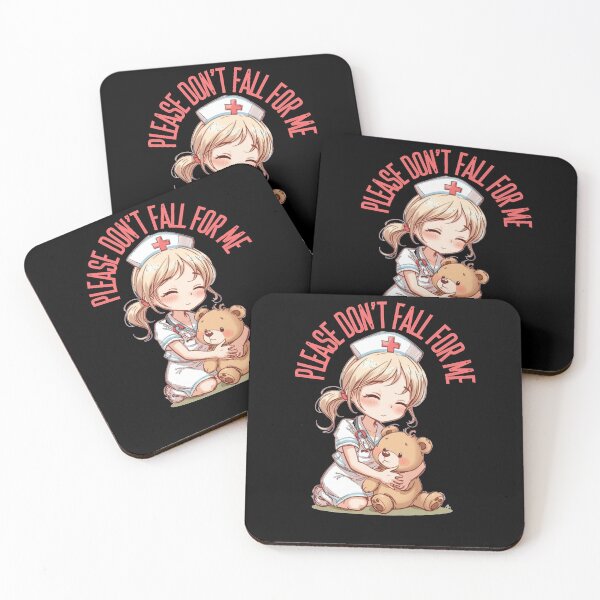 Aperçu de l'œuvre S'il vous plaît, ne tombez pas amoureux de moi ! Cadeau de Saint-Valentin d'infirmière kawaii créée et vendue par StaticMood.