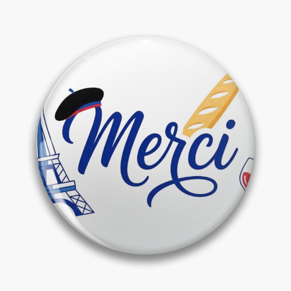 Item preview, Merci Paris – French Aesthetic Illustration with Eiffel Tower, Wine & Baguette designed and sold by Mirosi-S.