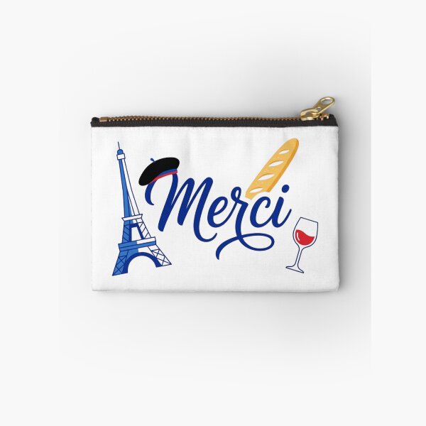 Item preview, Merci Paris – French Aesthetic Illustration with Eiffel Tower, Wine & Baguette designed and sold by Mirosi-S.