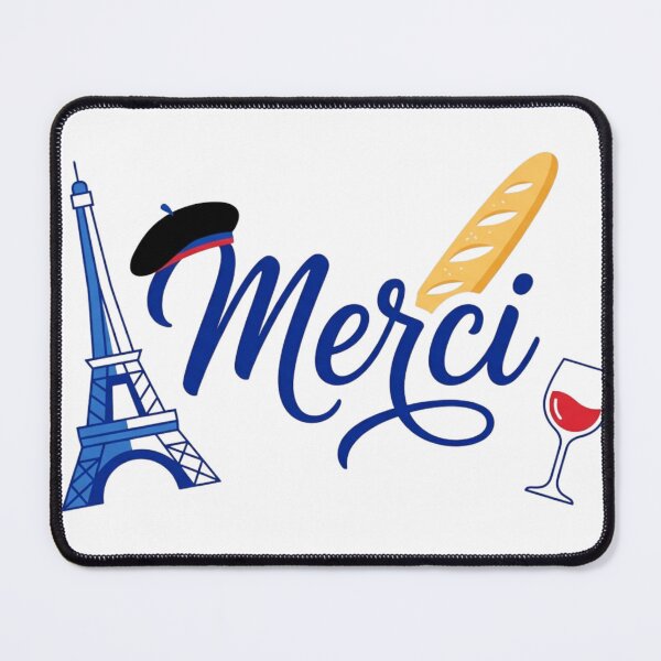 Item preview, Merci Paris – French Aesthetic Illustration with Eiffel Tower, Wine & Baguette designed and sold by Mirosi-S.