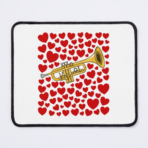 Item preview, Trumpet With Hearts, Valentines Trumpeter Brass Musician Wedding designed and sold by doodlerob.
