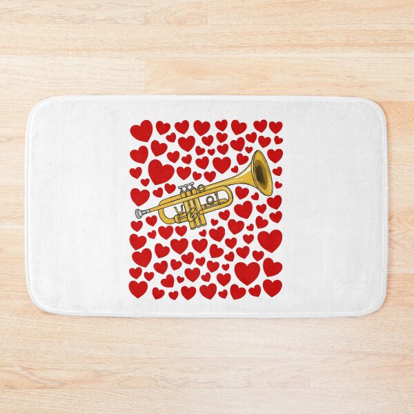 Item preview, Trumpet With Hearts, Valentines Trumpeter Brass Musician Wedding designed and sold by doodlerob.