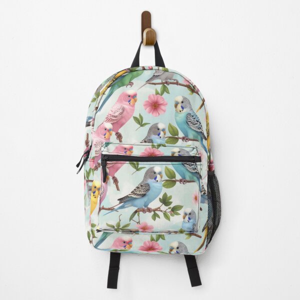 Item preview, Pastel Budgie Seamless Pattern – Cute Parakeets & Blossoms designed and sold by Blinkwater Designs.