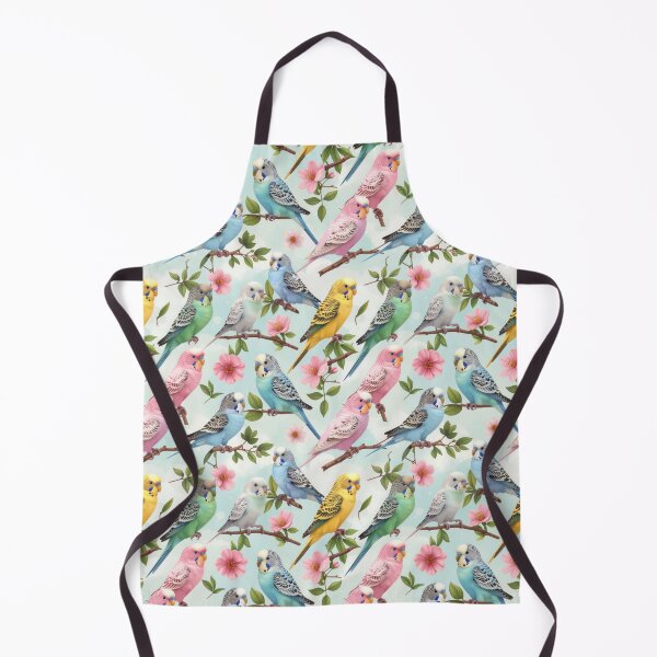 Item preview, Pastel Budgie Seamless Pattern – Cute Parakeets & Blossoms designed and sold by Blinkwater Designs.