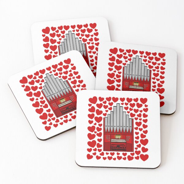 Item preview, Church Organ With Hearts, Valentines Organist Musician Wedding designed and sold by doodlerob.