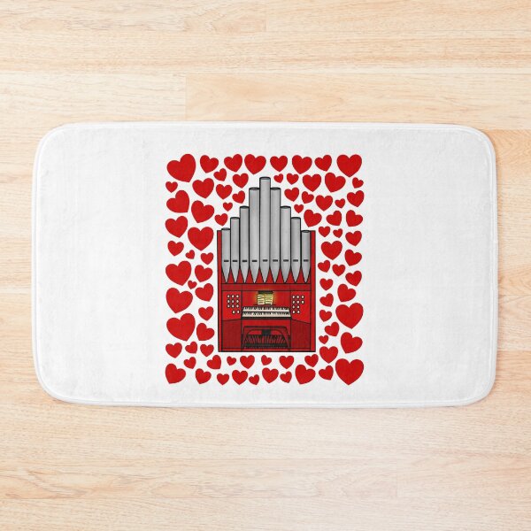 Item preview, Church Organ With Hearts, Valentines Organist Musician Wedding designed and sold by doodlerob.