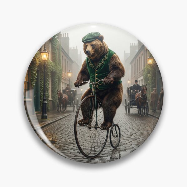 Item preview, Bear Rides a Penny Farthing Bicycle in London designed and sold by Tridentulus.