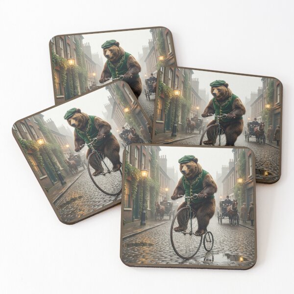 Item preview, Bear Rides a Penny Farthing Bicycle in London designed and sold by Tridentulus.