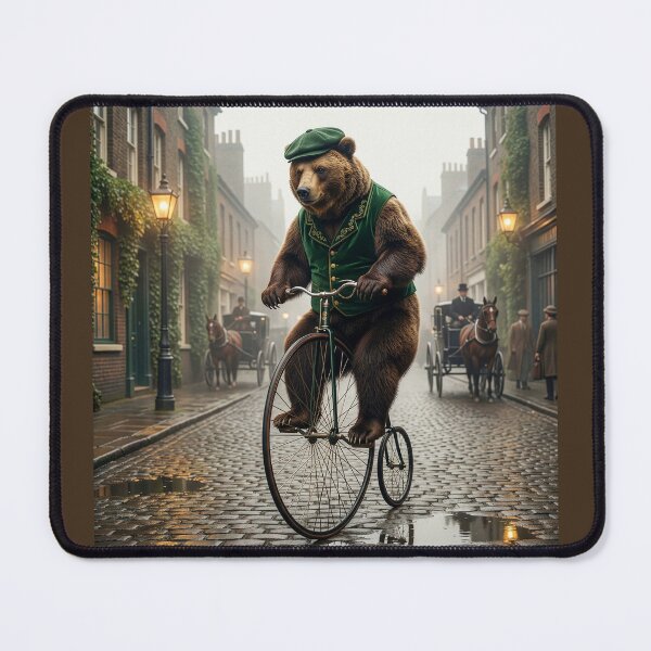 Item preview, Bear Rides a Penny Farthing Bicycle in London designed and sold by Tridentulus.