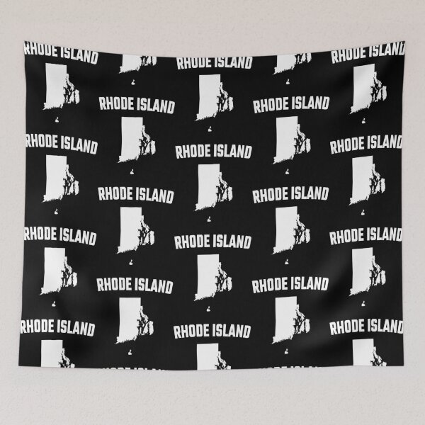 Item preview, Rhode Island State Map Silhouette - Minimalist White & Black Style designed and sold by mashmosh.