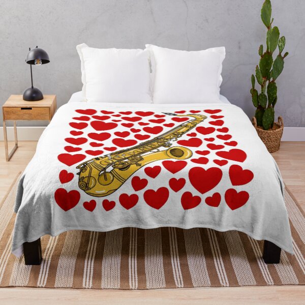 Item preview, Saxophone With Hearts, Valentines Saxophonist Musician Wedding Anniversary designed and sold by doodlerob.