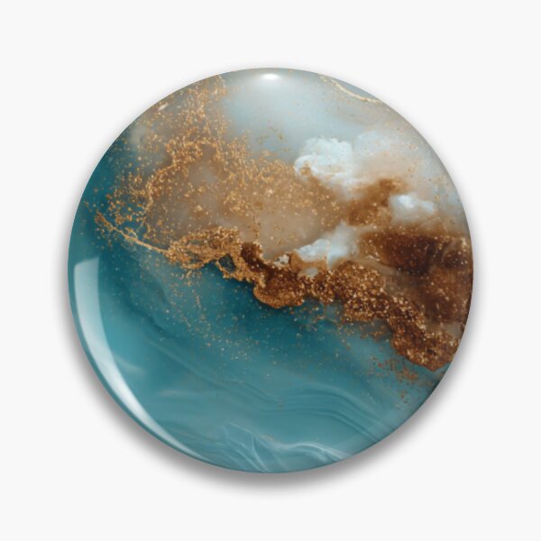 Item preview, Transformative Teal & Gold Agate – Color of the Year 2026 Abstract Marble designed and sold by Ewa Miller.