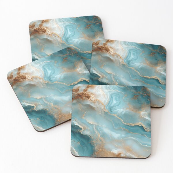 Item preview, Transformative Teal & Gold Agate – Color of the Year 2026 Abstract Marble designed and sold by Ewa Miller.