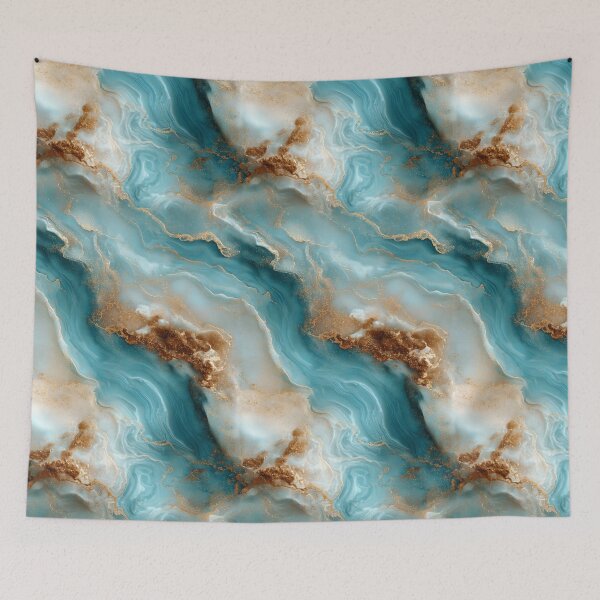Item preview, Transformative Teal & Gold Agate – Color of the Year 2026 Abstract Marble designed and sold by Ewa Miller.
