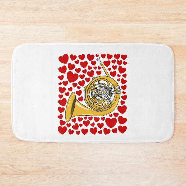 Item preview, French Horn With Hearts, Valentines Brass Musician Wedding designed and sold by doodlerob.