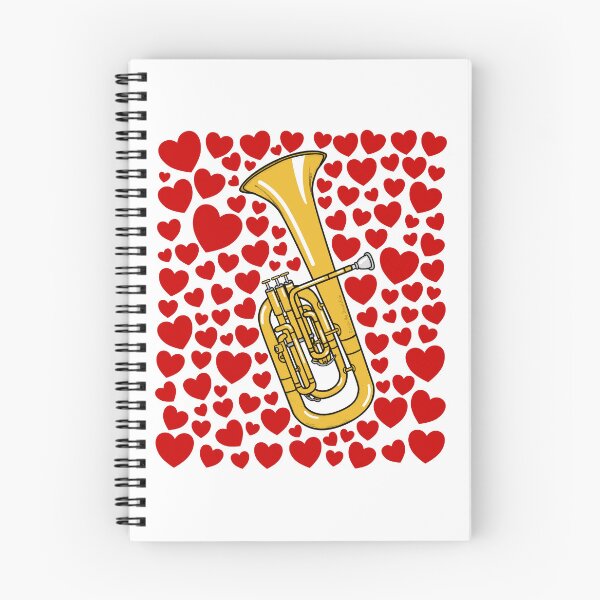 Item preview, Tenor Horn With Hearts, Valentines Brass Musician Wedding designed and sold by doodlerob.