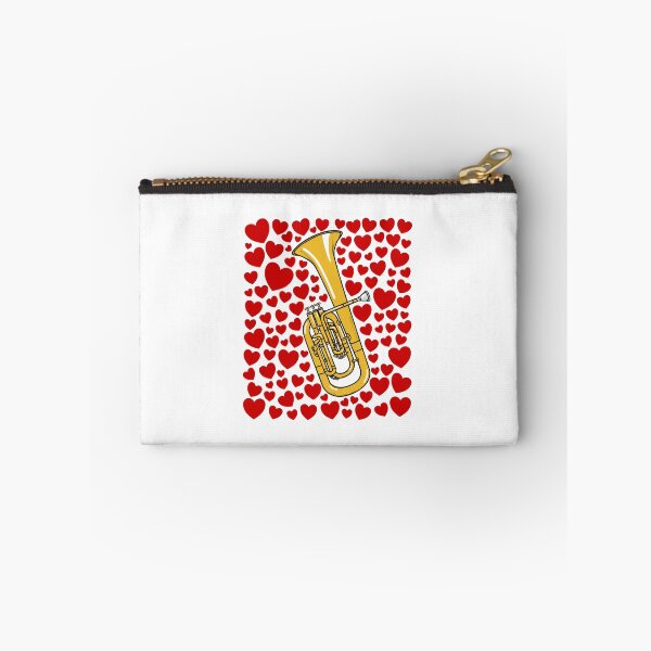 Item preview, Tenor Horn With Hearts, Valentines Brass Musician Wedding designed and sold by doodlerob.