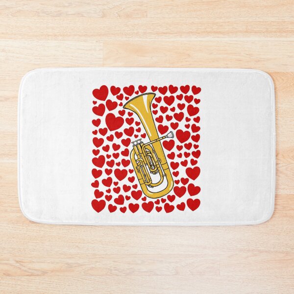 Item preview, Tenor Horn With Hearts, Valentines Brass Musician Wedding designed and sold by doodlerob.