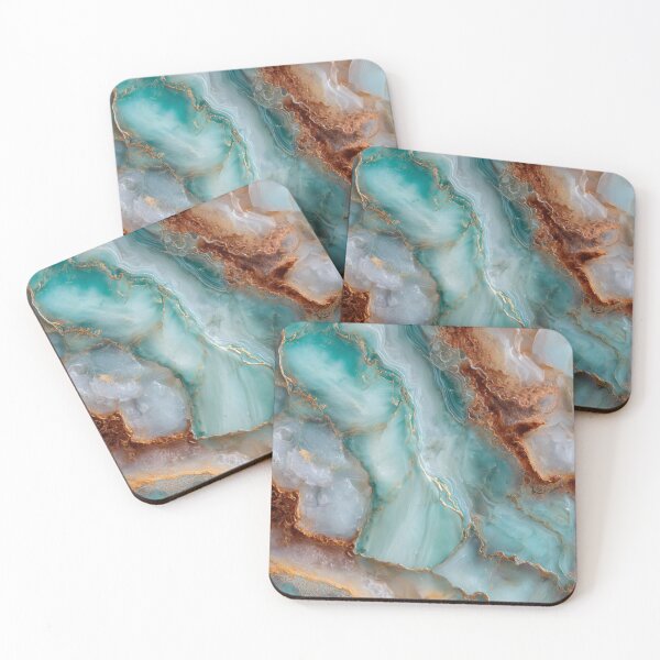 Item preview, Transformative Teal & Gold Agate – Color of the Year 2026 Abstract Marble designed and sold by Ewa Miller.