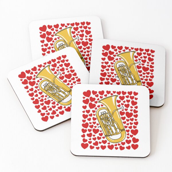 Item preview, Euphonium With Hearts, Valentines Brass Musician Wedding designed and sold by doodlerob.
