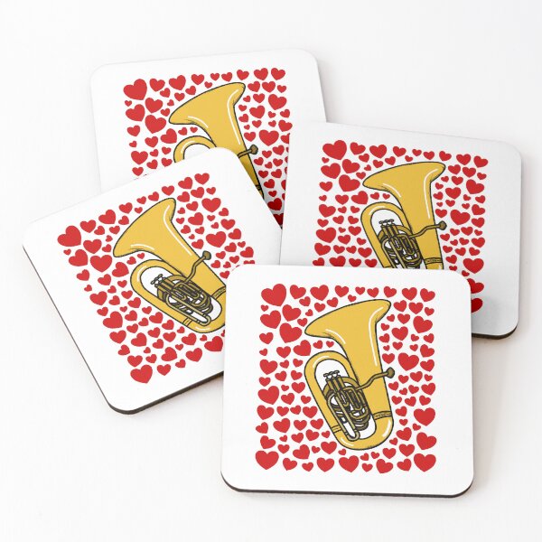 Item preview, Tuba With Hearts, Valentines Brass Musician Wedding designed and sold by doodlerob.