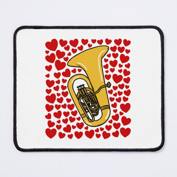 Item preview, Tuba With Hearts, Valentines Brass Musician Wedding designed and sold by doodlerob.
