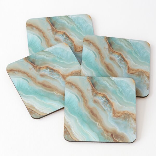 Item preview, Transformative Teal & Gold Agate – Color of the Year 2026 Abstract Marble designed and sold by Ewa Miller.
