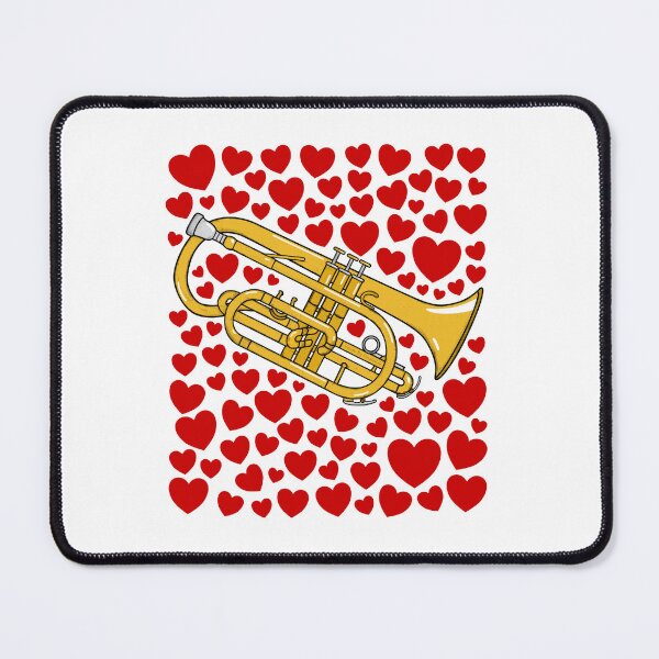 Item preview, Cornet With Hearts, Valentines Brass Musician Wedding designed and sold by doodlerob.