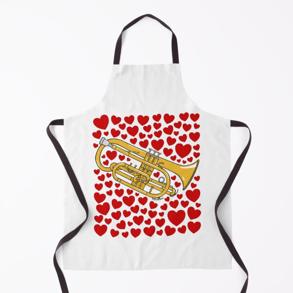 Item preview, Cornet With Hearts, Valentines Brass Musician Wedding designed and sold by doodlerob.
