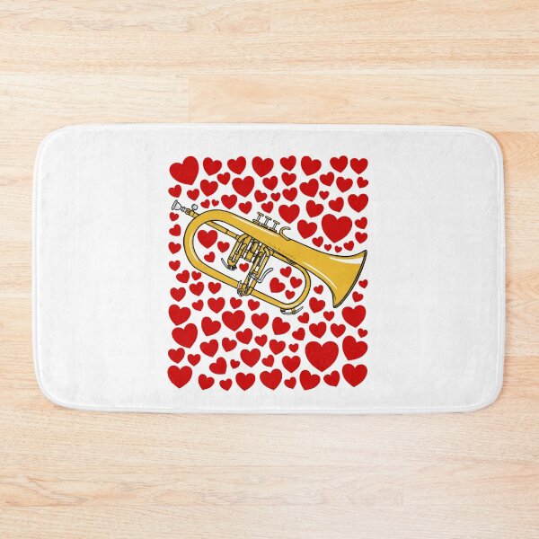 Item preview, Flugelhorn With Hearts, Valentines Brass Musician Wedding designed and sold by doodlerob.