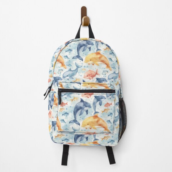 Item preview, Cute Dolphin & Fish Seamless Pattern – Watercolor Ocean Bubbles designed and sold by Blinkwater Designs.