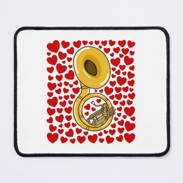 Item preview, Sousaphone With Hearts, Valentines Brass Musician Wedding designed and sold by doodlerob.