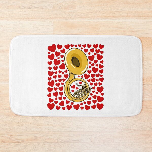 Item preview, Sousaphone With Hearts, Valentines Brass Musician Wedding designed and sold by doodlerob.