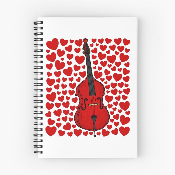 Item preview, Double Bass With Hearts, Valentines Bassist Musician Wedding designed and sold by doodlerob.