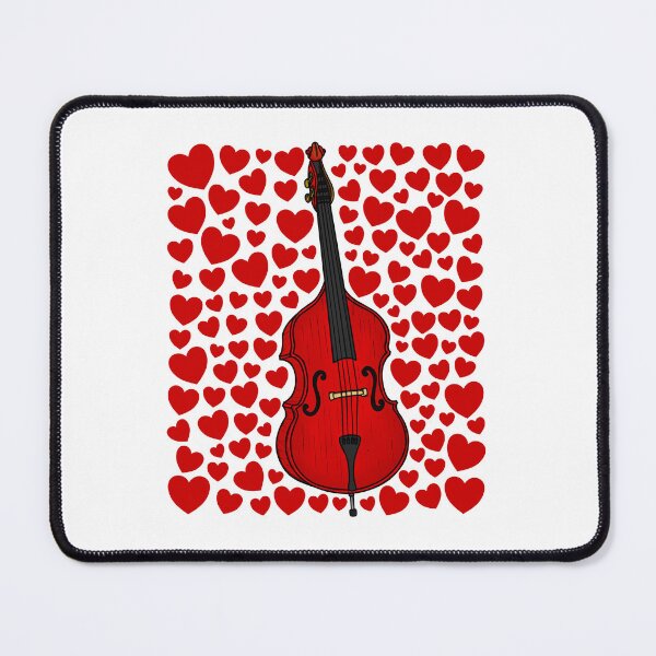 Item preview, Double Bass With Hearts, Valentines Bassist Musician Wedding designed and sold by doodlerob.
