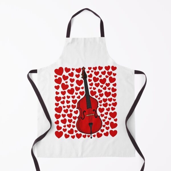 Item preview, Double Bass With Hearts, Valentines Bassist Musician Wedding designed and sold by doodlerob.