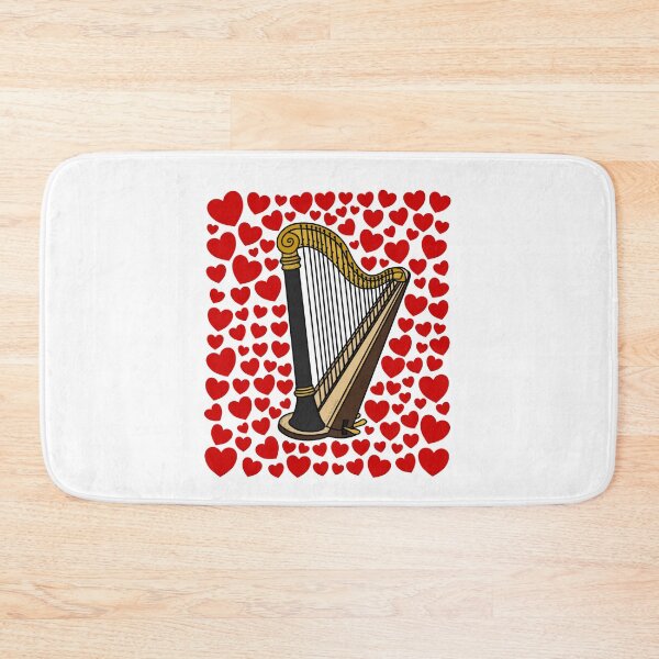 Item preview, Harp With Hearts, Valentines Harpist Musician Wedding designed and sold by doodlerob.