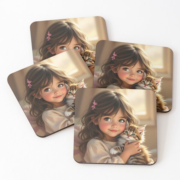 Item preview, Girl Child with Kitten designed and sold by Sharon Schwalbe.