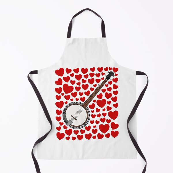 Item preview, Banjo With Hearts, Valentines Banjoist Musician Wedding designed and sold by doodlerob.