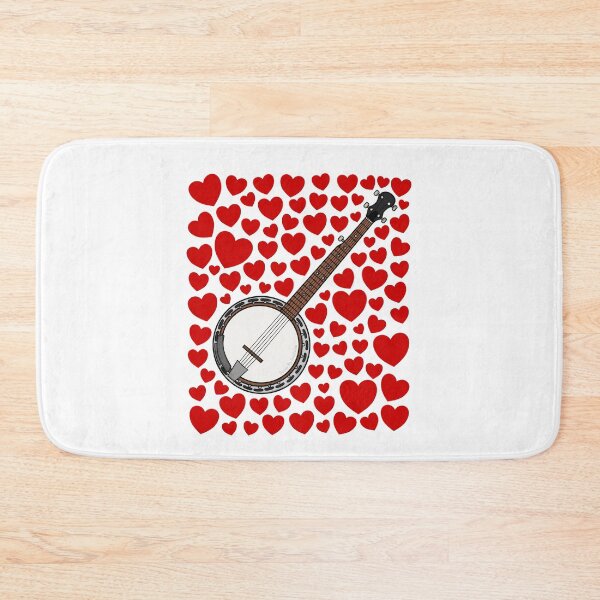 Item preview, Banjo With Hearts, Valentines Banjoist Musician Wedding designed and sold by doodlerob.